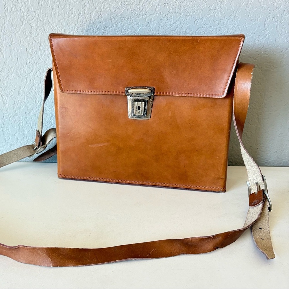 Folding Instant Camera Case #965 Top Grain Cowhide Leather Crossbody Bag USA